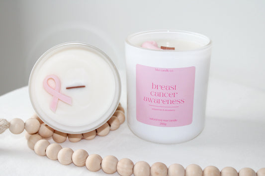 breast cancer awareness candles.